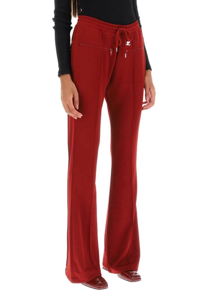 Shop Courrèges Courreges Flared Track Pants In Red