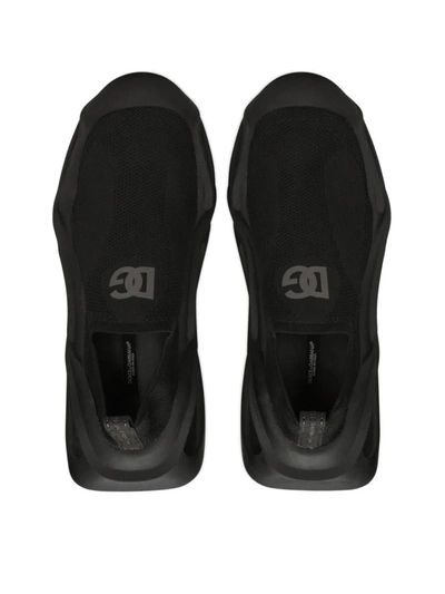 Shop Dolce & Gabbana Wave Logo Sneakers In Black