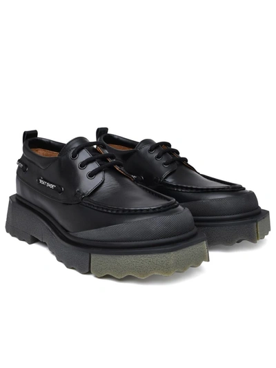 Shop Off-white Black Leather Lace Up Shoes