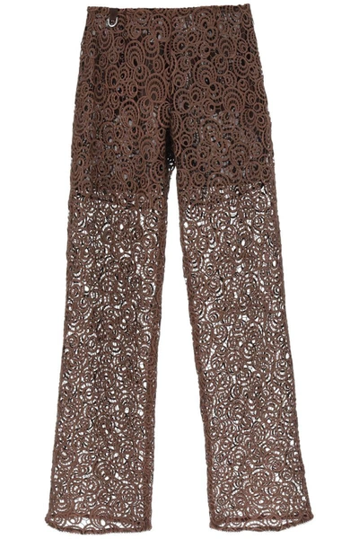 Shop Saks Potts 'trinity' Pants In Guipure Lace In Brown