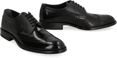 Shop Tod's Leather Lace-up Shoes In Black
