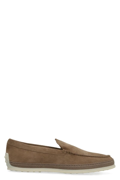 Shop Tod's Suede Slip-on In Brown