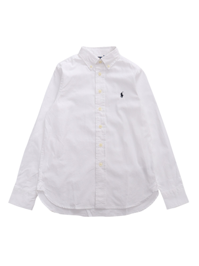 Polo Ralph Lauren Slim-fit Button-down Collar Logo-embroidered Cotton Oxford Shirt In White
