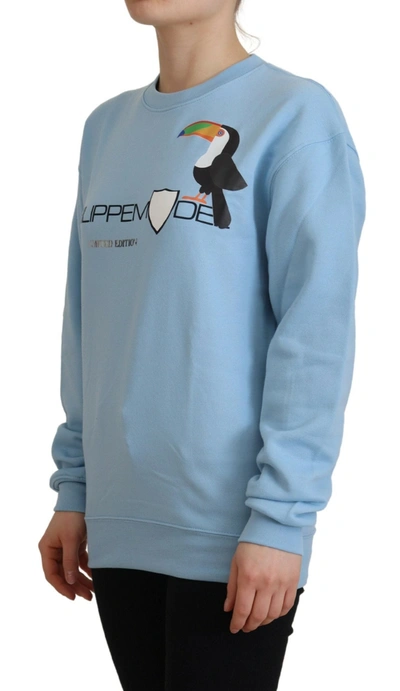 Shop Philippe Model Light Blue Logo Printed Long Sleeves Women's Sweater