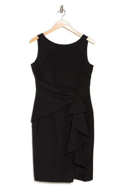 Shop Marina Cascade Short Dress In Black
