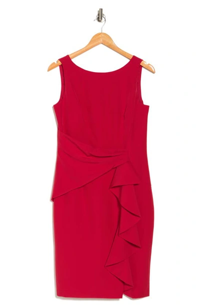 Shop Marina Cascade Short Dress In Red