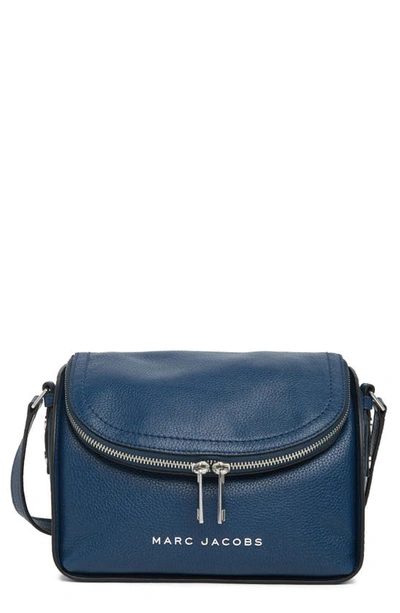 Shop Marc Jacobs The Groove Leather Mini Messenger Bag In Azure Blue