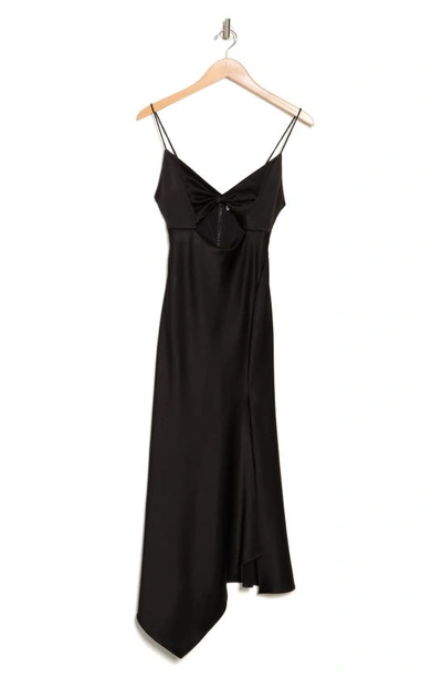 Shop Alice And Olivia Harmony Cutout Asymmetric Midi Dress In Black
