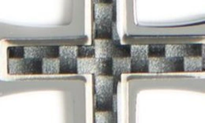 Shop American Exchange Cross Pendant Necklace & Id Bracelet Set In Silver/ Black