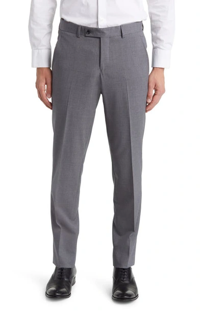 Shop Ted Baker Jerome Soft Constructed Wool Blend Tapered Dress Pants In Light Grey