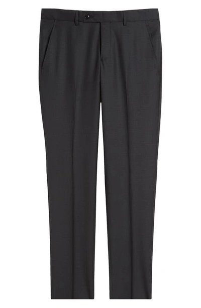 Shop Ted Baker Jerome Soft Constructed Wool Tapered Dress Pants In Black