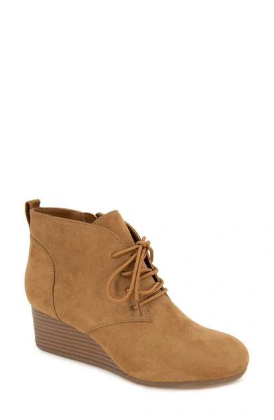 Reaction Kenneth Cole Deka Wedge Bootie In Desert Micro