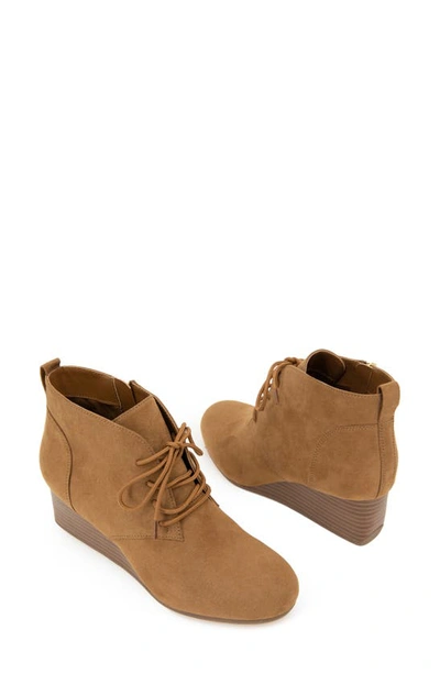 Reaction Kenneth Cole Deka Wedge Bootie In Desert Micro