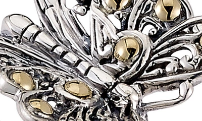 Samuel B. Sterling Silver & 18k Yellow Gold Butterfly Ring In Silver And Gold