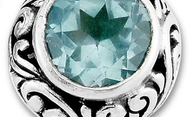 Samuel B. Round Cut Blue Topaz Stud Earrings In Blue