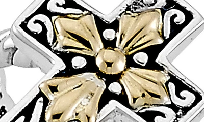 Samuel B. Sterling Silver & 18k Yellow Gold Cross Ring In Silver And Gold