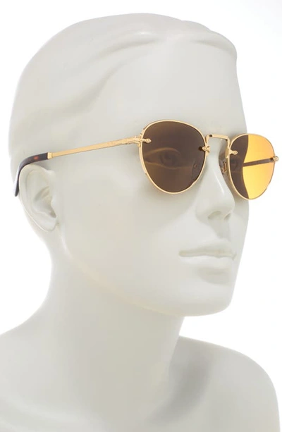 Shop Persol 49mm Round Sunglasses In Gold