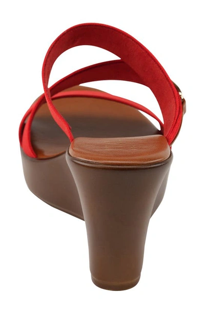 Italian Shoemakers Koda Wedge Slide Sandal In Red