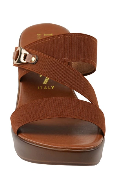 Italian Shoemakers Koda Wedge Slide Sandal In Tobacco