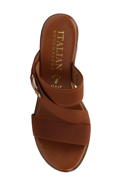 Italian Shoemakers Koda Wedge Slide Sandal In Tobacco