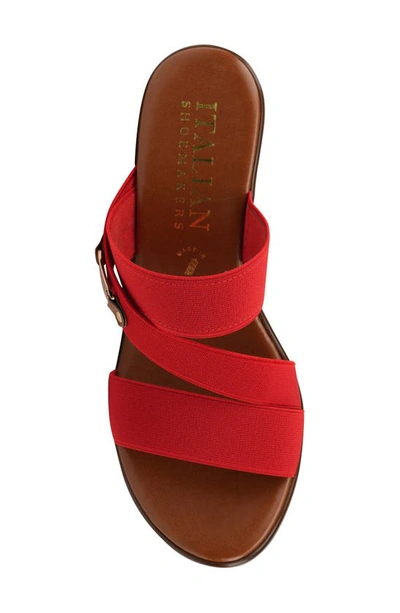 Italian Shoemakers Koda Wedge Slide Sandal In Red