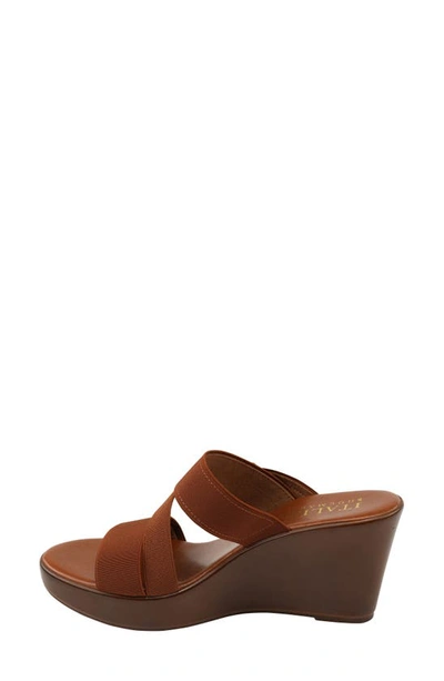 Italian Shoemakers Koda Wedge Slide Sandal In Tobacco