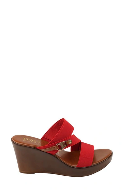 Italian Shoemakers Koda Wedge Slide Sandal In Red