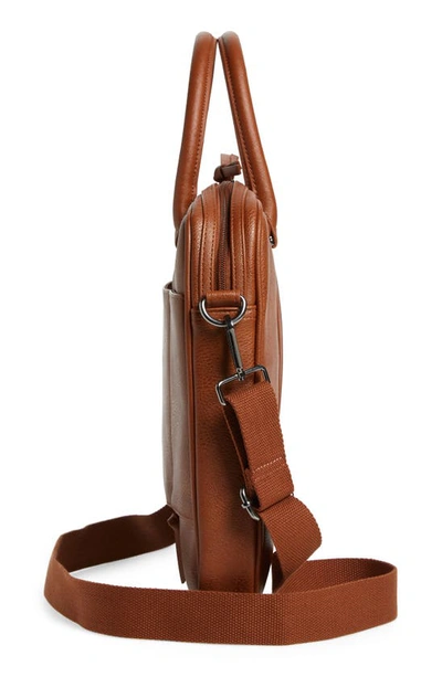 Shop Ted Baker Nevver Stripe Faux Leather Document Bag In Tan