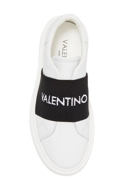 Shop Valentino By Mario Valentino Incas Banded Leather Sneaker In White Black