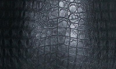 Naked Wardrobe Croc Embossed Faux Leather Bodysuit In Black