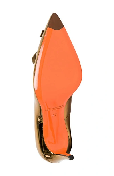 Shop Santoni Sibille Pointed Toe Pump In Gold