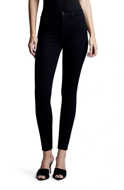 Shop L Agence Monique High Rise Skinny Jeans In Jet