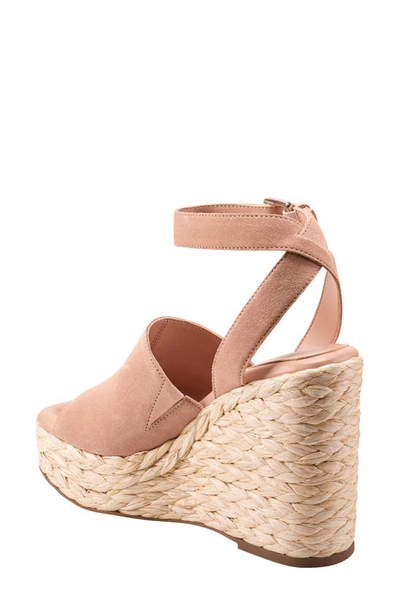 Shop Marc Fisher Ltd Nelly Ankle Strap Wedge Sandal In Light Natural 111