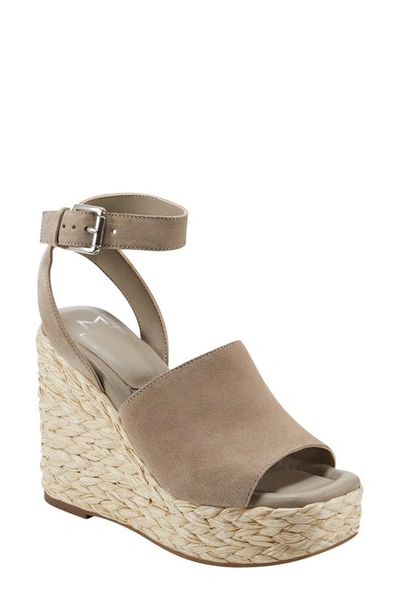 Shop Marc Fisher Ltd Nelly Ankle Strap Wedge Sandal In Medium Natural 103