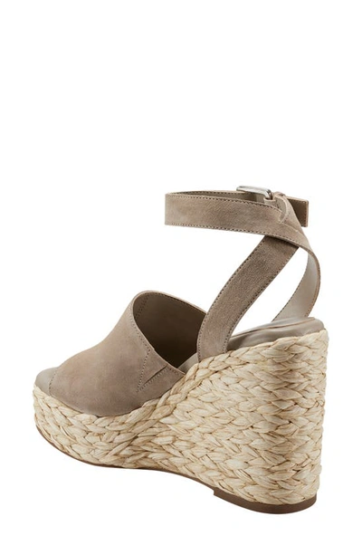 Shop Marc Fisher Ltd Nelly Ankle Strap Wedge Sandal In Medium Natural 103