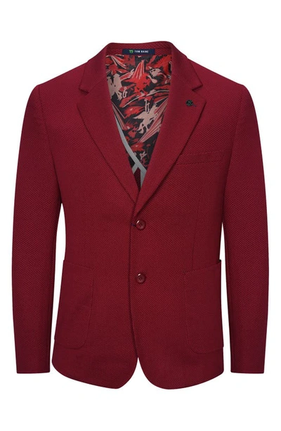 Shop Tom Baine Performance Two-button Waffle Sport Coat In Burgundy