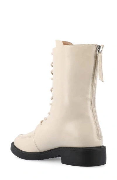 Journee Collection Nikks Combat Boot In Bone