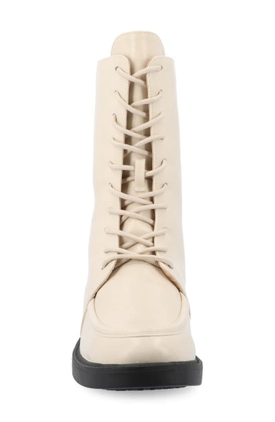 Journee Collection Nikks Combat Boot In Bone