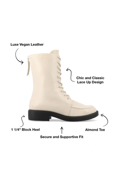 Journee Collection Nikks Combat Boot In Bone