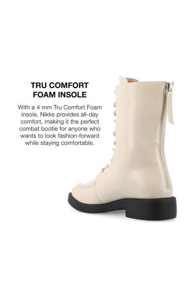 Journee Collection Nikks Combat Boot In Bone