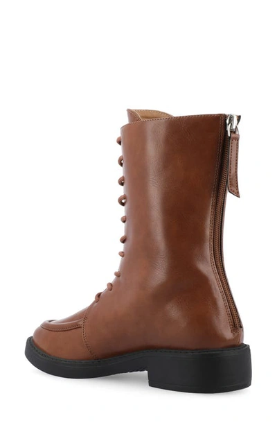 Journee Collection Nikks Combat Boot In Cognac