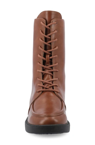 Journee Collection Nikks Combat Boot In Cognac