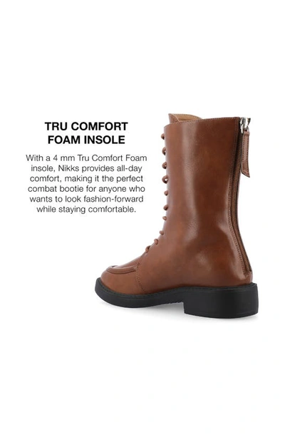 Journee Collection Nikks Combat Boot In Cognac