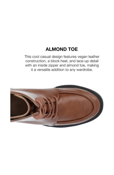 Journee Collection Nikks Combat Boot In Cognac