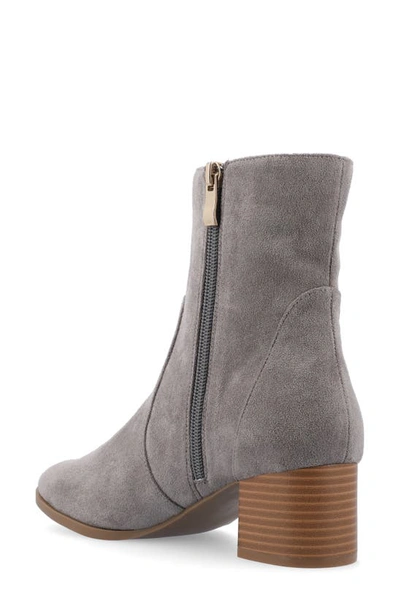 Journee Collection Hayven Tru Comfort Block Heel Bootie In Grey