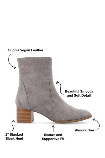 Journee Collection Hayven Tru Comfort Block Heel Bootie In Grey