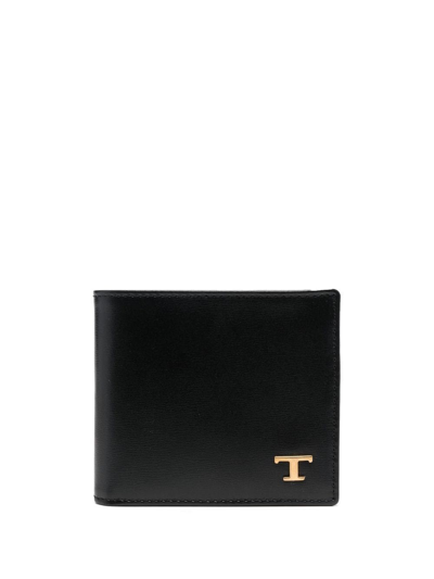 Shop Tod's Leather Wallet With T Timeless Logo In Black