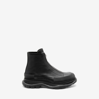 Shop Alexander Mcqueen Tread Slick Zip Boot In Black
