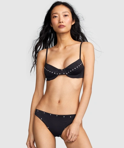 Shop Cynthia Rowley Studded Bikini Top In Black