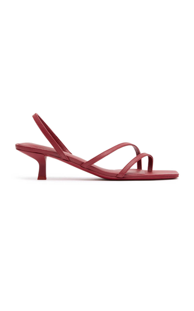 Shop St Agni Pina Leather Sandals In Red